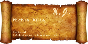 Michna Júlia névjegykártya